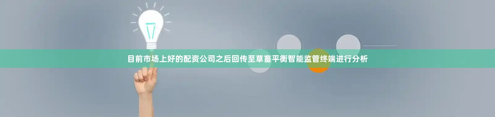 目前市场上好的配资公司之后回传至草畜平衡智能监管终端进行分析